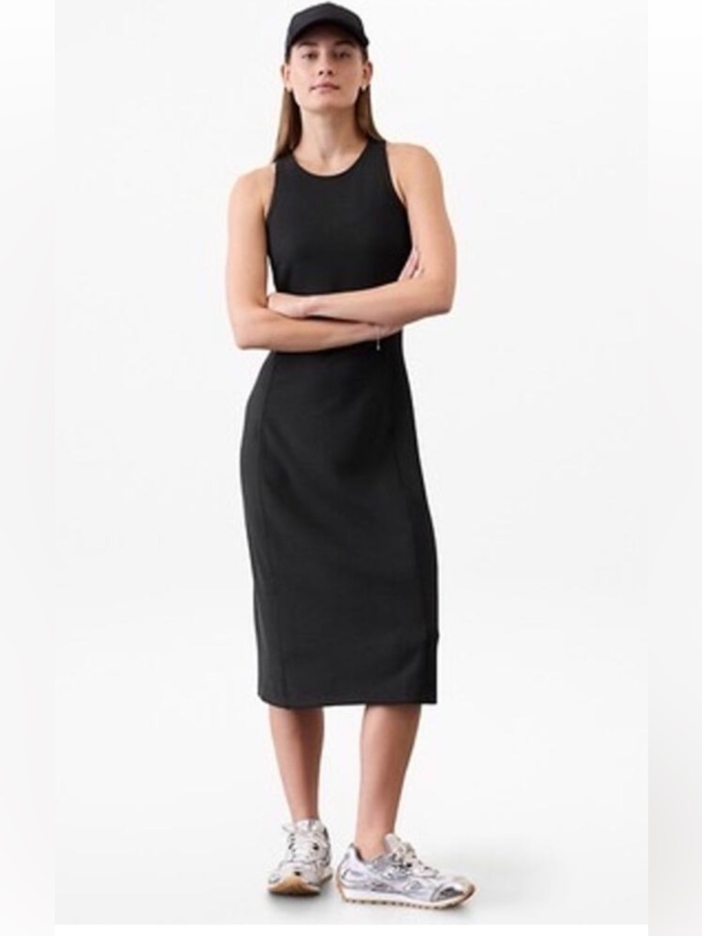 Athleta Black Midi Tank Dress